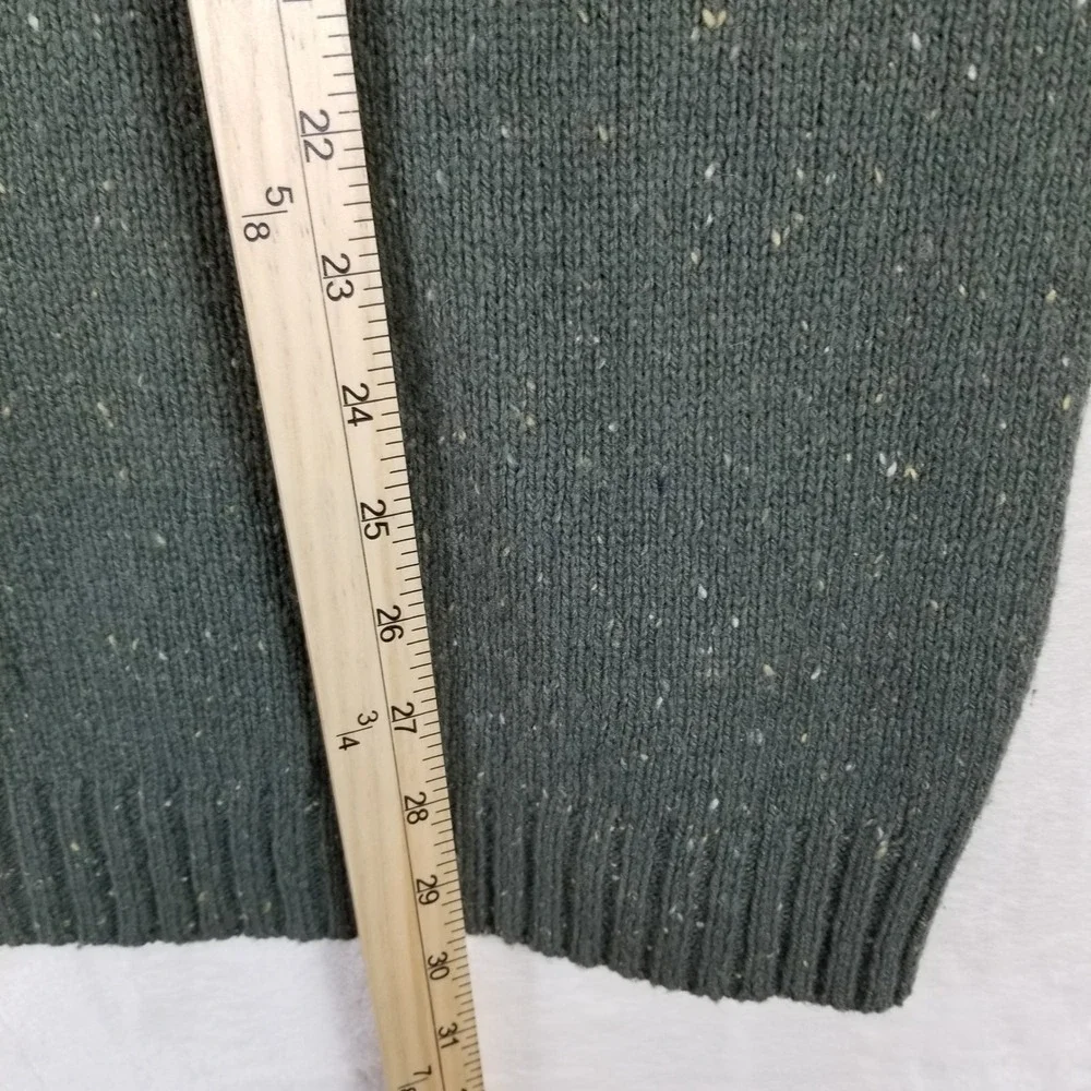 Line‎ of Trade Mens XL Green Donegal Fleck Wool Blend Sweater Elbow Patches